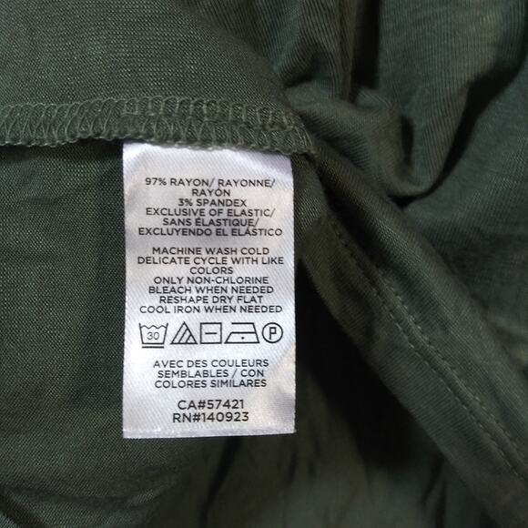 LOFT Solid Green Short Sleeve Casual Oversized Stretch Pullover Shirt Size M - Picture 6 of 8